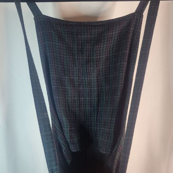 J. MATISSE Dark Green/Navy Plaid Cotton Apron Dress - Picture 13 of 15